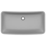 Lavabo Lusso Rettangolare Grigio Chiaro Opaco 71x38 cm Ceramica