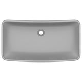 Lavabo Lusso Rettangolare Grigio Chiaro Opaco 71x38 cm Ceramica