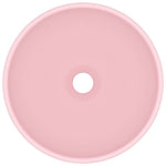 Lavandino Lusso Rotondo Rosa Opaco 32,5x14 cm in Ceramica