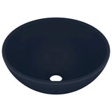 Lavandino Lusso Rotondo Blu Scuro Opaco 32,5x14 cm in Ceramica