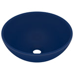 Lavandino Lusso Rotondo Blu Scuro Opaco 32,5x14 cm in Ceramica