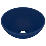 Lavandino Lusso Rotondo Blu Scuro Opaco 32,5x14 cm in Ceramica