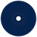 Lavandino Lusso Rotondo Blu Scuro Opaco 32,5x14 cm in Ceramica