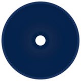 Lavandino Lusso Rotondo Blu Scuro Opaco 32,5x14 cm in Ceramica