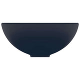 Lavandino Lusso Rotondo Blu Scuro Opaco 32,5x14 cm in Ceramica