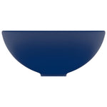 Lavandino Lusso Rotondo Blu Scuro Opaco 32,5x14 cm in Ceramica