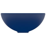 Lavandino Lusso Rotondo Blu Scuro Opaco 32,5x14 cm in Ceramica