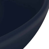Lavandino Lusso Rotondo Blu Scuro Opaco 32,5x14 cm in Ceramica
