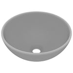 Lavandino Lusso Rotondo Grigio Chiaro Opaco 32,5x14 cm Ceramica