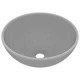 Lavandino Lusso Rotondo Grigio Chiaro Opaco 32,5x14 cm Ceramica