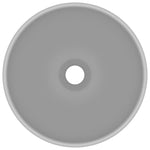 Lavandino Lusso Rotondo Grigio Chiaro Opaco 32,5x14 cm Ceramica