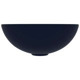 Lavandino da Bagno in Ceramica Blu Scuro Rotondo