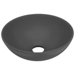 Lavandino da Bagno in Ceramica Grigio Scuro Rotondo