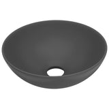 Lavandino da Bagno in Ceramica Grigio Scuro Rotondo