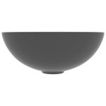Lavandino da Bagno in Ceramica Grigio Scuro Rotondo