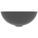 Lavandino da Bagno in Ceramica Grigio Scuro Rotondo