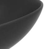 Lavandino da Bagno in Ceramica Grigio Scuro Rotondo