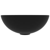 Lavandino da Bagno in Ceramica Nero Opaco Rotondo