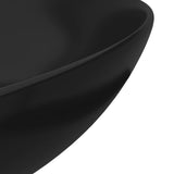 Lavandino da Bagno in Ceramica Nero Opaco Rotondo