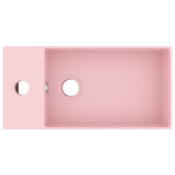 Lavandino con Troppopieno in Ceramica Rosa Opaco