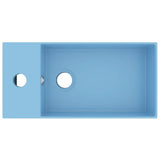 Lavandino con Troppopieno in Ceramica Azzurro