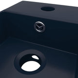 Lavandino con Troppopieno in Ceramica Blu Scuro