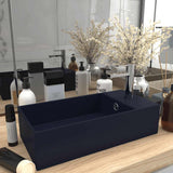 Lavandino con Troppopieno in Ceramica Blu Scuro