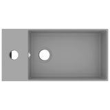 Lavandino con Troppopieno in Ceramica Grigio Chiaro