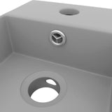 Lavandino con Troppopieno in Ceramica Grigio Chiaro
