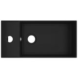 Lavandino con Troppopieno in Ceramica Nero Opaco