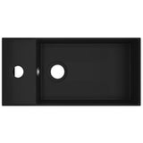 Lavandino con Troppopieno in Ceramica Nero Opaco