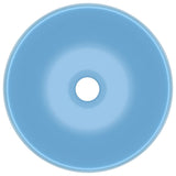 Lavandino Lusso Rotondo Azzurro Opaco 40x15 cm in Ceramica