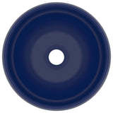 Lavandino Lusso Rotondo Blu Scuro Opaco 40x15 cm in Ceramica