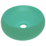 Lavandino Lusso Rotondo Verde Chiaro Opaco 40x15 cm in Ceramica