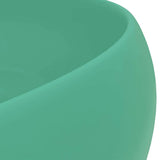 Lavandino Lusso Rotondo Verde Chiaro Opaco 40x15 cm in Ceramica