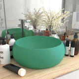 Lavandino Lusso Rotondo Verde Chiaro Opaco 40x15 cm in Ceramica