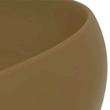 Lavandino Lusso Rotondo Crema Opaco 40x15 cm in Ceramica