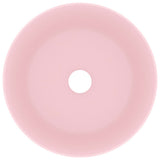 Lavandino Lusso Rotondo Rosa Opaco 40x15 cm in Ceramica