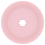 Lavandino Lusso Rotondo Rosa Opaco 40x15 cm in Ceramica