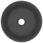 Lavandino Lusso Rotondo Grigio Scuro Opaco 40x15 cm in Ceramica