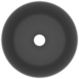 Lavandino Lusso Rotondo Grigio Scuro Opaco 40x15 cm in Ceramica
