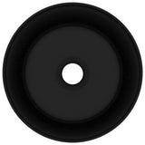 Lavandino Lusso Rotondo Nero Opaco 40x15 cm in Ceramica