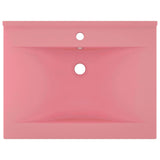 Lavandino con Foro Rubinetto Rosa Opaco 60x46 cm in Ceramica