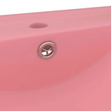 Lavandino con Foro Rubinetto Rosa Opaco 60x46 cm in Ceramica