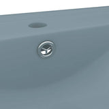 Lavandino con Foro Rubinetto Azzurro Opaco 60x46 cm in Ceramica
