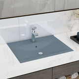 Lavandino con Foro Rubinetto Azzurro Opaco 60x46 cm in Ceramica