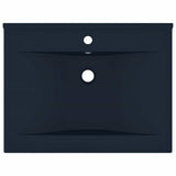 Lavandino con Foro Rubinetto Blu Scuro Opaco 60x46 cm in Ceramica