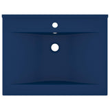 Lavandino con Foro Rubinetto Blu Scuro Opaco 60x46 cm in Ceramica