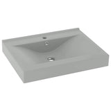 Lavabo con Foro Rubinetto Grigio Chiaro Opaco 60x46 cm Ceramica