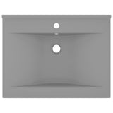 Lavabo con Foro Rubinetto Grigio Chiaro Opaco 60x46 cm Ceramica